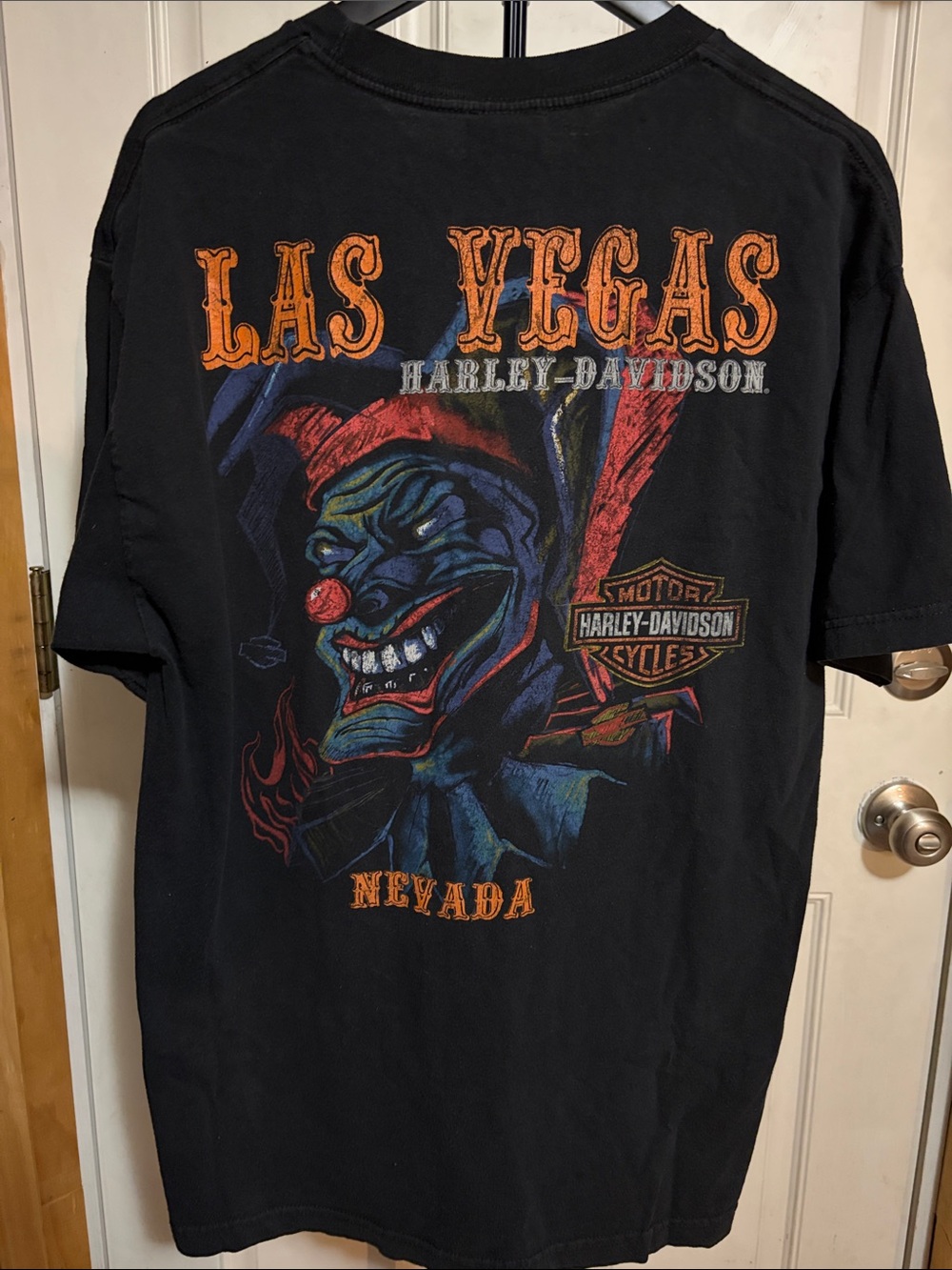 Harley Davidson Las Vegas Creepy Evil Clown T-Shirt Black